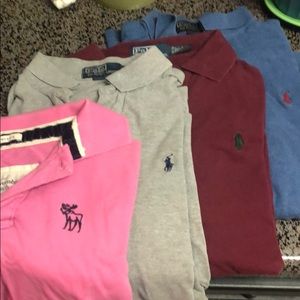 4 short sleeve polo shirts